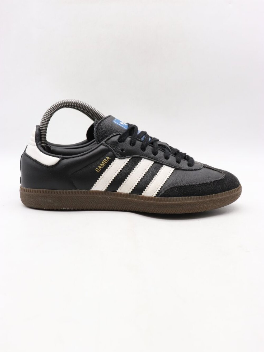 Adidas Samba OG Women's 7 Men's 6 Black White Gum Leather Sneakers IE3676